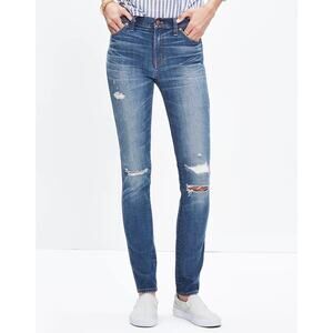MADEWELL High Riser Distressed Skinny Jeans 25